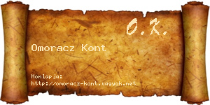 Omoracz Kont névjegykártya
